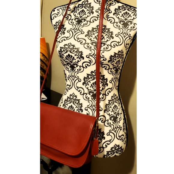 Coach Handbags - Coach VTG Front Flap Red leather Legacy crossbody